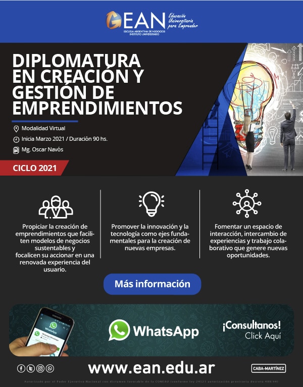 Diplomatura en creación y gestión de emprendimientos